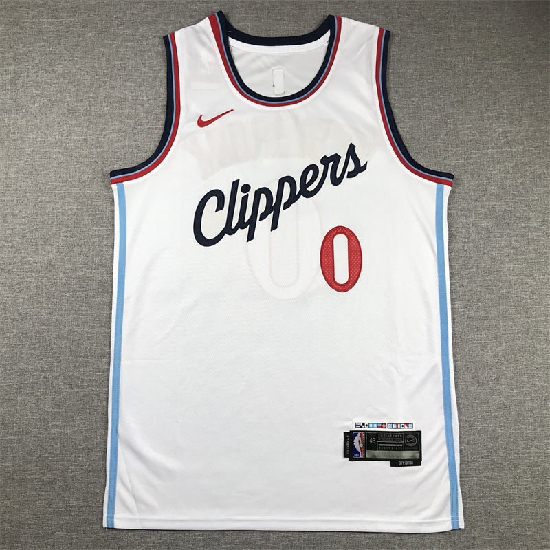 Men's LA Clippers Russell Westbrook #0 White Swingman Jerseys