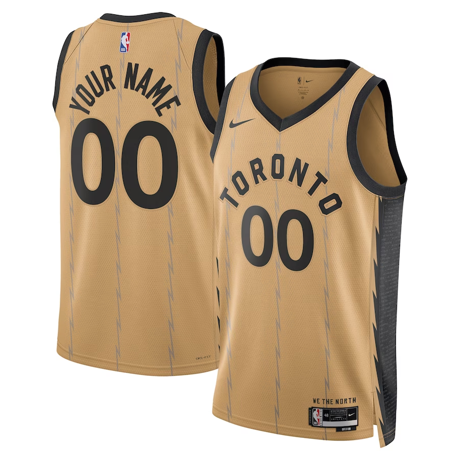 Men's Toronto Raptors Gold 2023/24 Custom Swingman Jerseys - City Edition