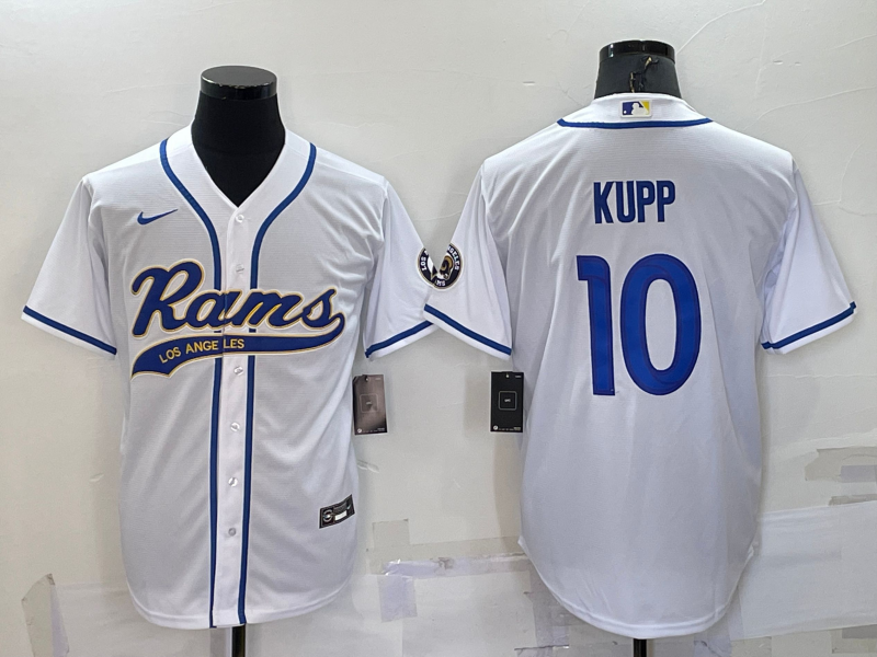 Men's Los Angeles Rams Cooper Kupp #10 White Game Jerseys Joint Edition