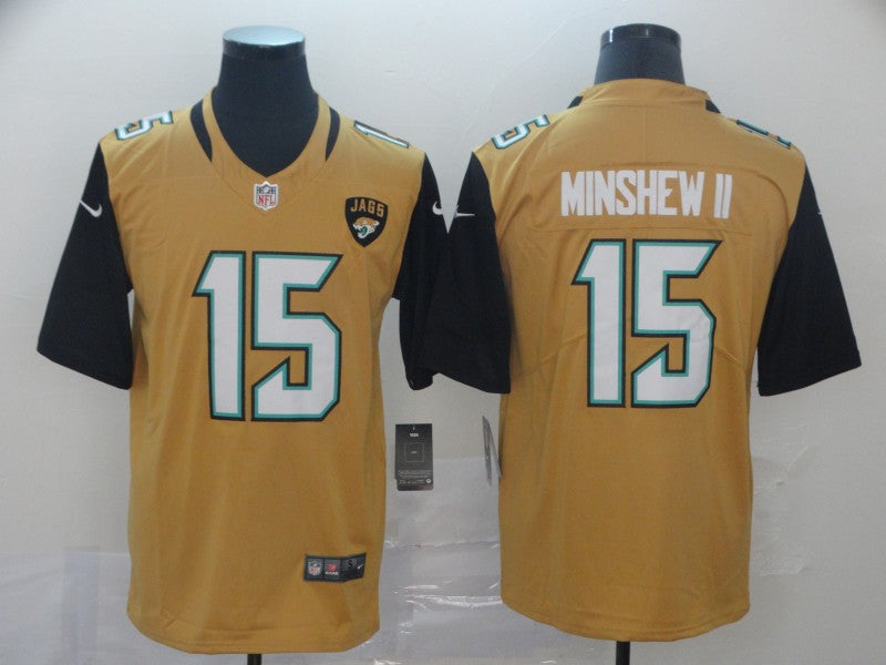 Men's Jacksonville Jaguars Gardner Minshew II #15 Gold Inverted Legend Jerseys