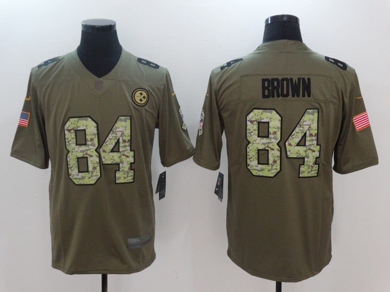 Men's Pittsburgh Steelers Antonio Brown #84 Brown Game Jerseys
