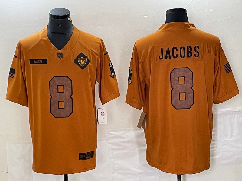 Men's Las Vegas Raiders Josh Jacobs #8 Brown 2023 Salute To Service Limited Jerseys