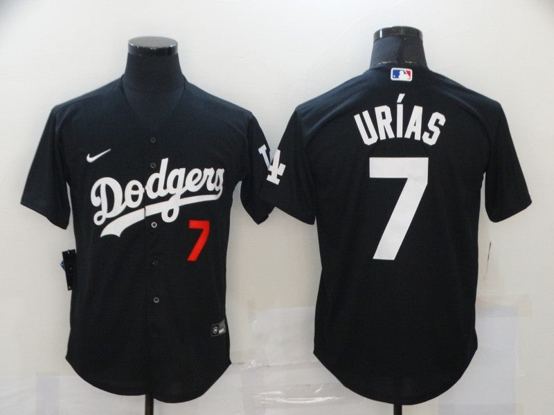 Men's Los Angeles Dodgers Julio Urias #7 Black Stitched Jerseys