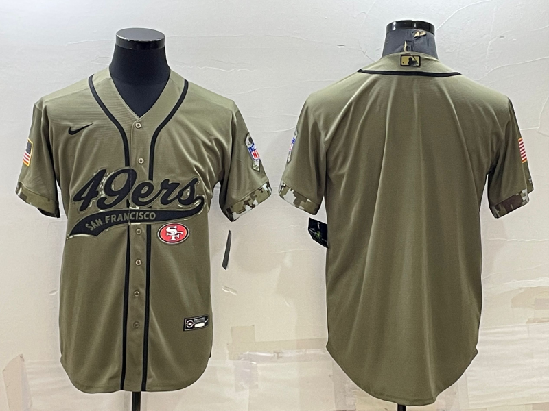 Men's San Francisco 49ers Olive 2022 Salute To Service Retired Player Limited Blank Jerseys