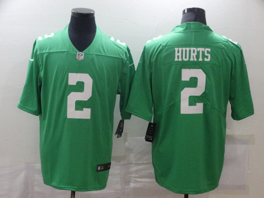 Men's Philadelphia Eagles Jalen Hurts #2 Green Game Jerseys