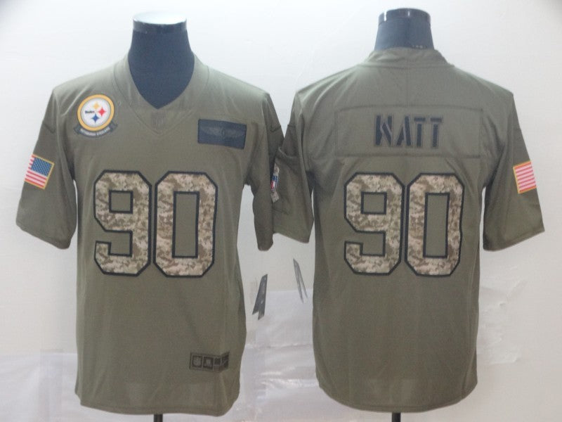Men's Pittsburgh Steelers T.J. Watt #90 Brown Authentic Game Jerseys