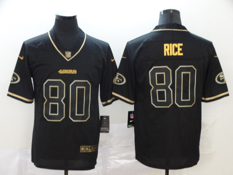 Men's San Francisco 49ers Jerry Rice #80 Black Authentic Game Jerseys