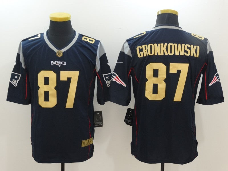 Men's New England Patriots Rob Gronkowski #87 Navy Alternate Game Jerseys