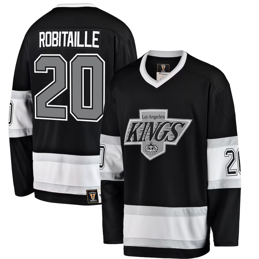 Men's Los Angeles Kings Luc Robitaille #20 Black Premier Breakaway Retired Player Jerseys