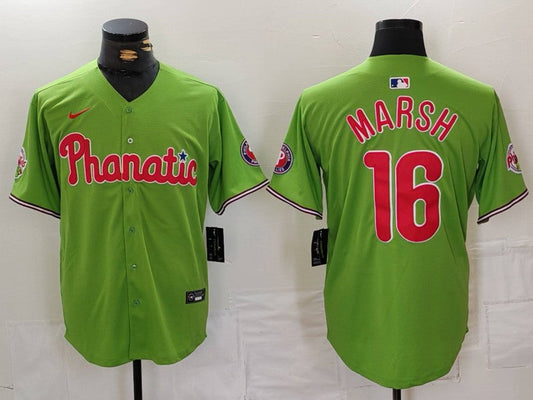 Men's Philadelphia Phillies Brandon Marsh #16 Green Limited Player Jerseys