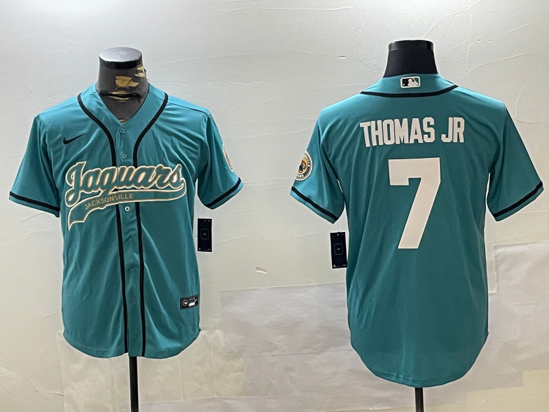 Men's Jacksonville Jaguars Brian Thomas Jr #7 Teal Player Game Jerseys