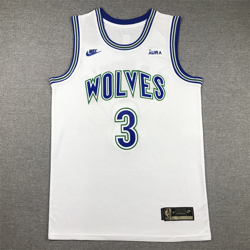 Men's Minnesota Timberwolves Jaden McDaniels #3 White Swingman Player Jerseys