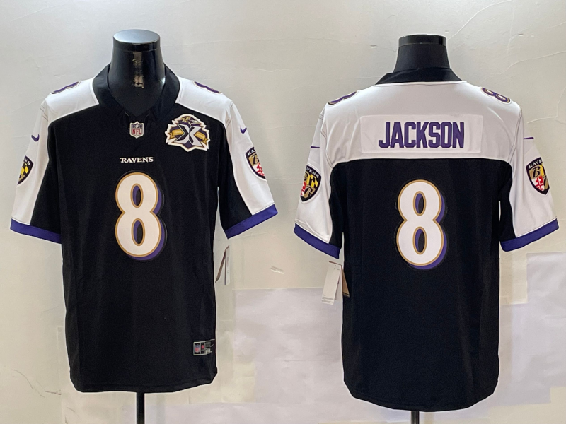 Men's Baltimore Ravens Lamar Jackson #8 Black Vapor F.U.S.E. Limited Jerseys