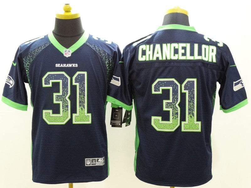 Men's Seattle Seahawks Kam Chancellor #31 Navy Game Jerseys