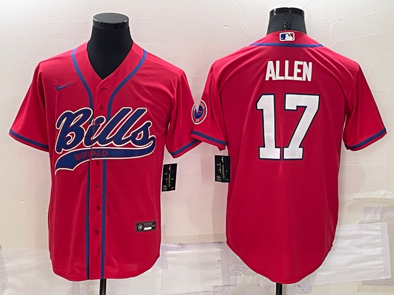 Men's Buffalo Bills Josh Allen #17 Red Game Jerseys Joint Edition