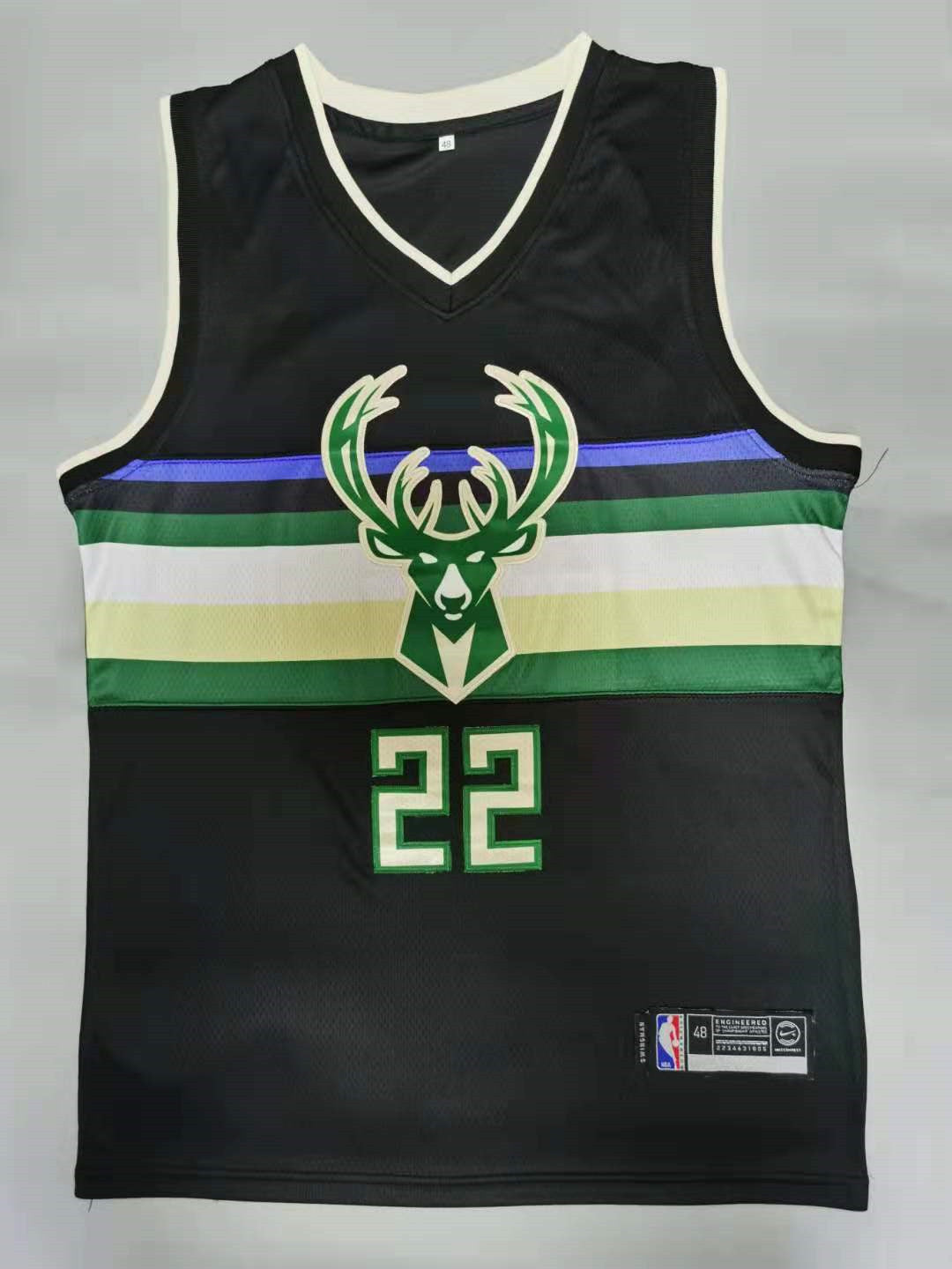 Men's Milwaukee Bucks Khris Middleton Black 2021 NBA Finals Champions Jerseys