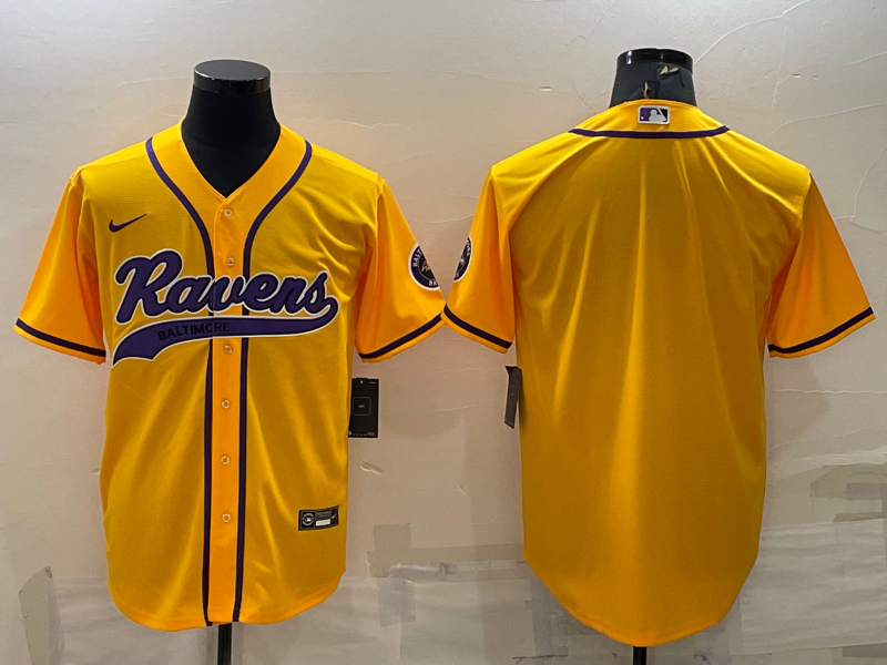 Men's Baltimore Ravens Yellow Blank Jerseys