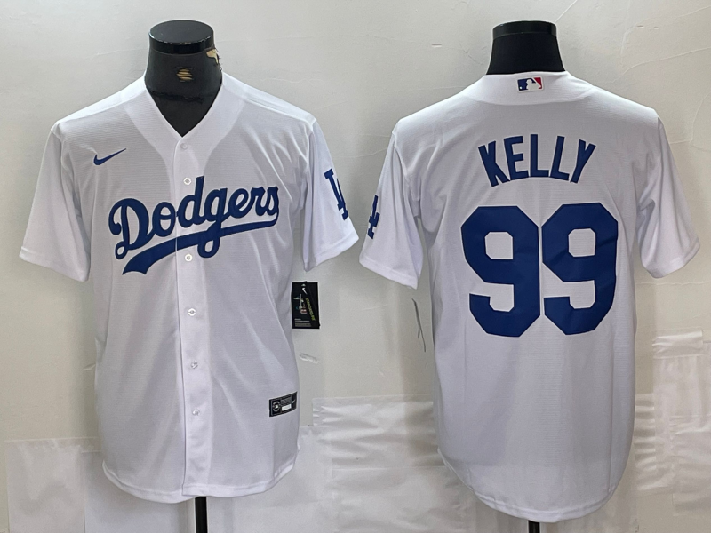 Men's Los Angeles Dodgers Joe Kelly #99 White Replica Player Jerseys