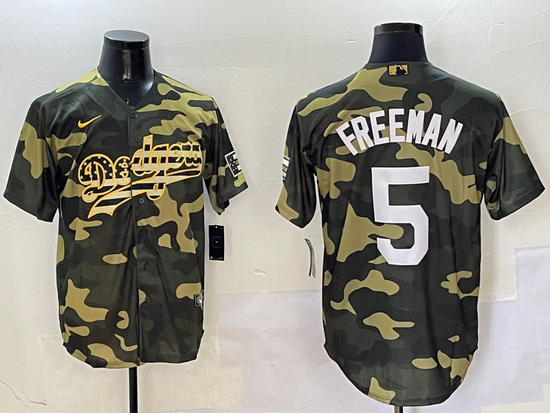 Men's Los Angeles Dodgers Freddie Freeman #5 Camouflage Replica Player Jerseys
