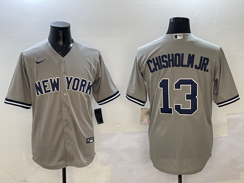 Men's New York Yankees Jazz Chisholm Jr. #13 Gray Replica Player Jerseys