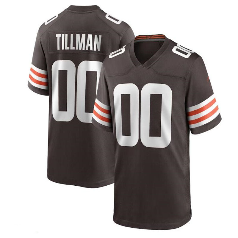 Custom1 Cleveland Browns Cedric Tillman Brown 2023 Draft Pick Game Jerseys Stitched American Football Jerseys
