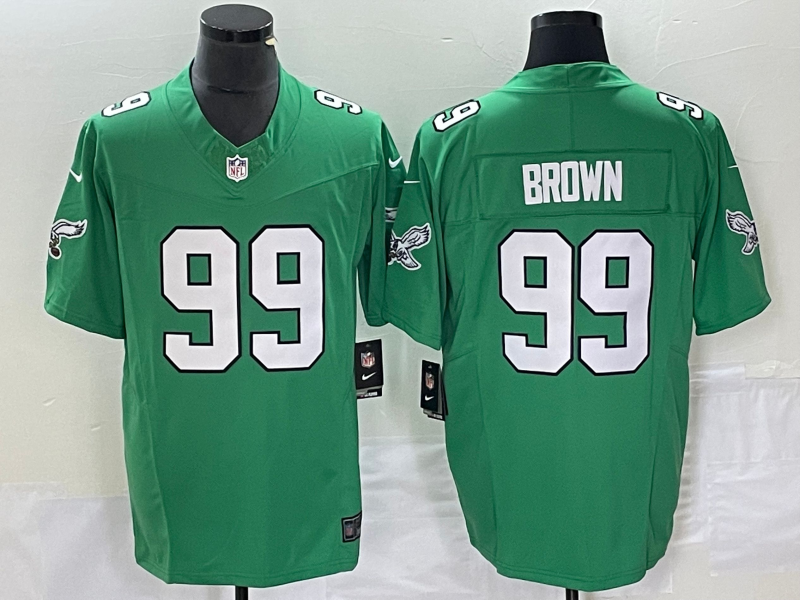 Men's Philadelphia Eagles Jerome Brown #99 Kelly Green Game Jerseys