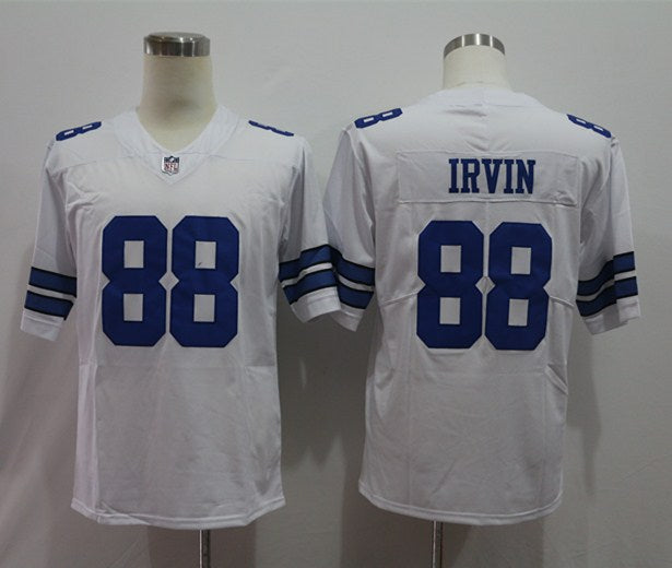 Men's Dallas Cowboys Michael Irvin #88 White Custom1 Game Jerseys