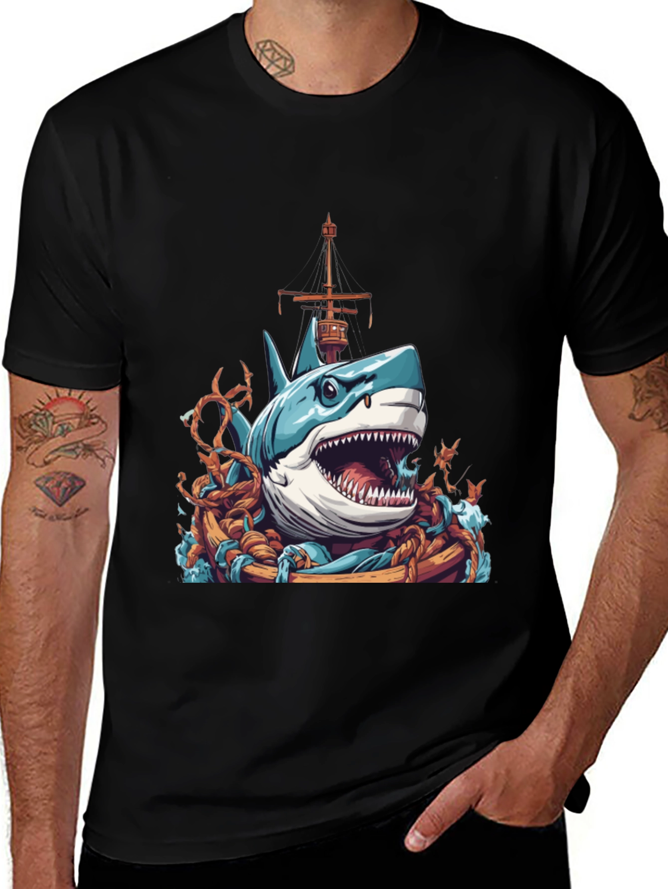 Shark Attack T-Shirt - Nautical Graphic Tee