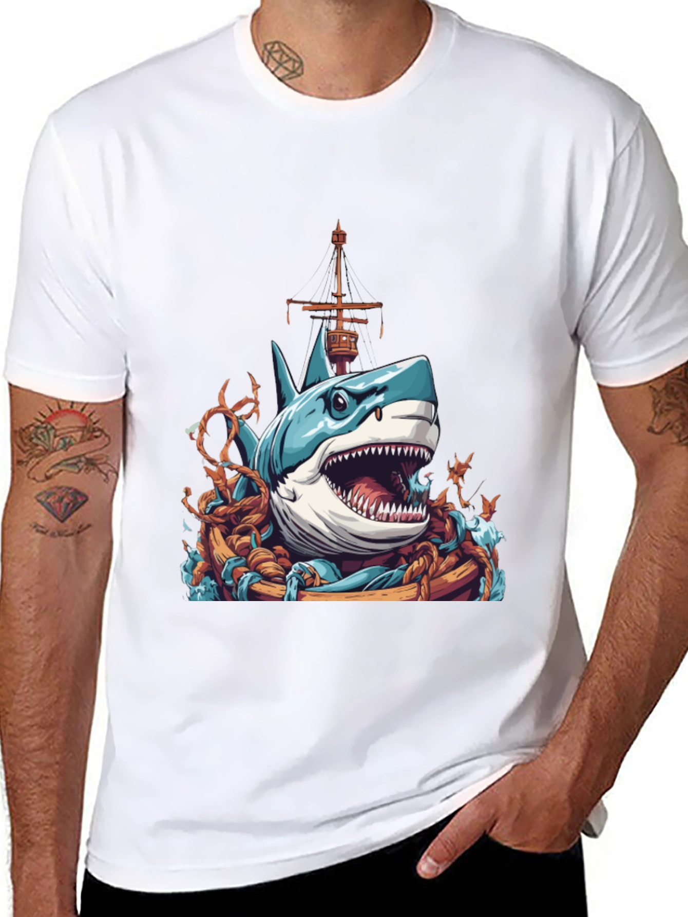 Shark Attack T-Shirt - Nautical Graphic Tee