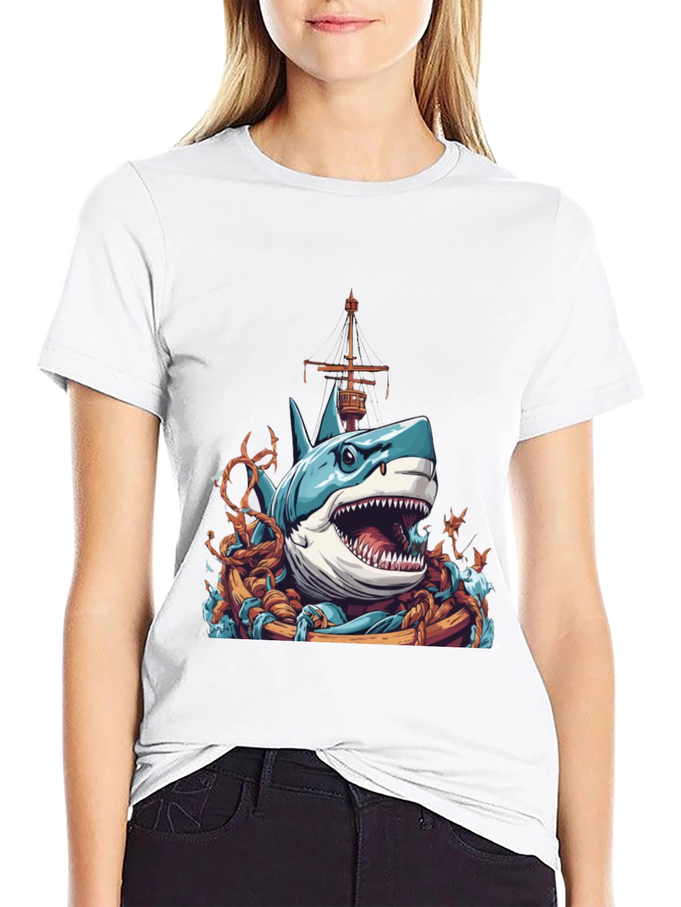 Shark Attack T-Shirt - Nautical Graphic Tee