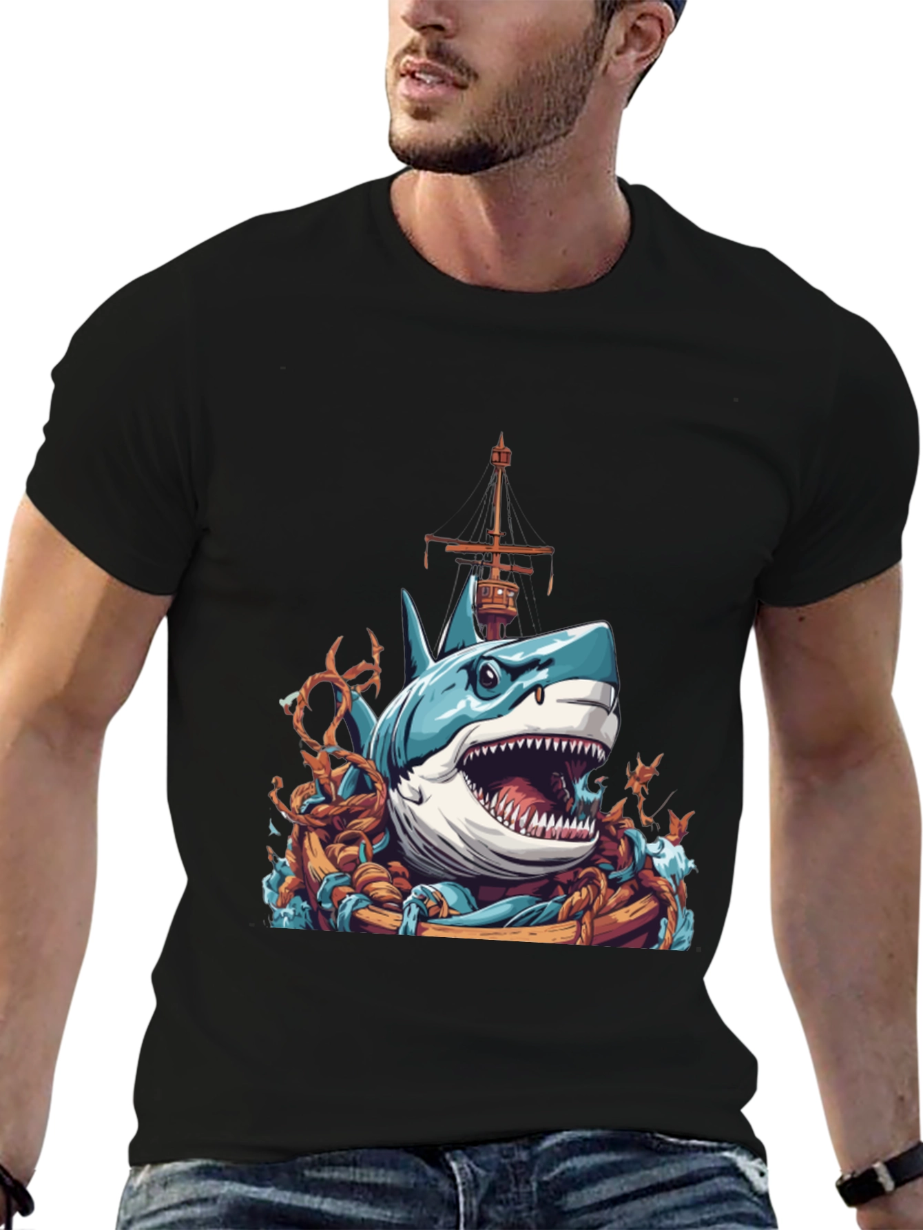 Shark Attack T-Shirt - Nautical Graphic Tee