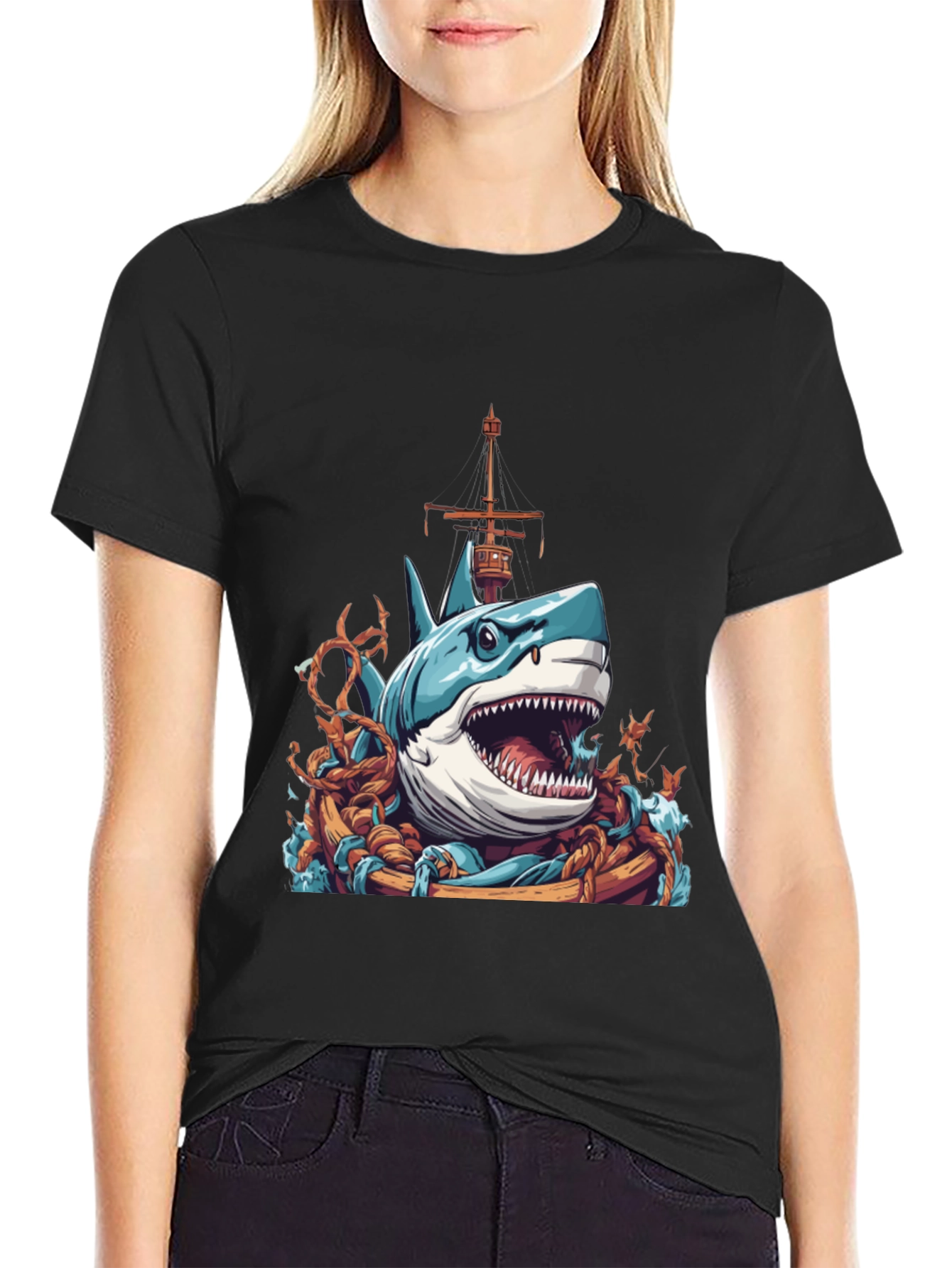 Shark Attack T-Shirt - Nautical Graphic Tee