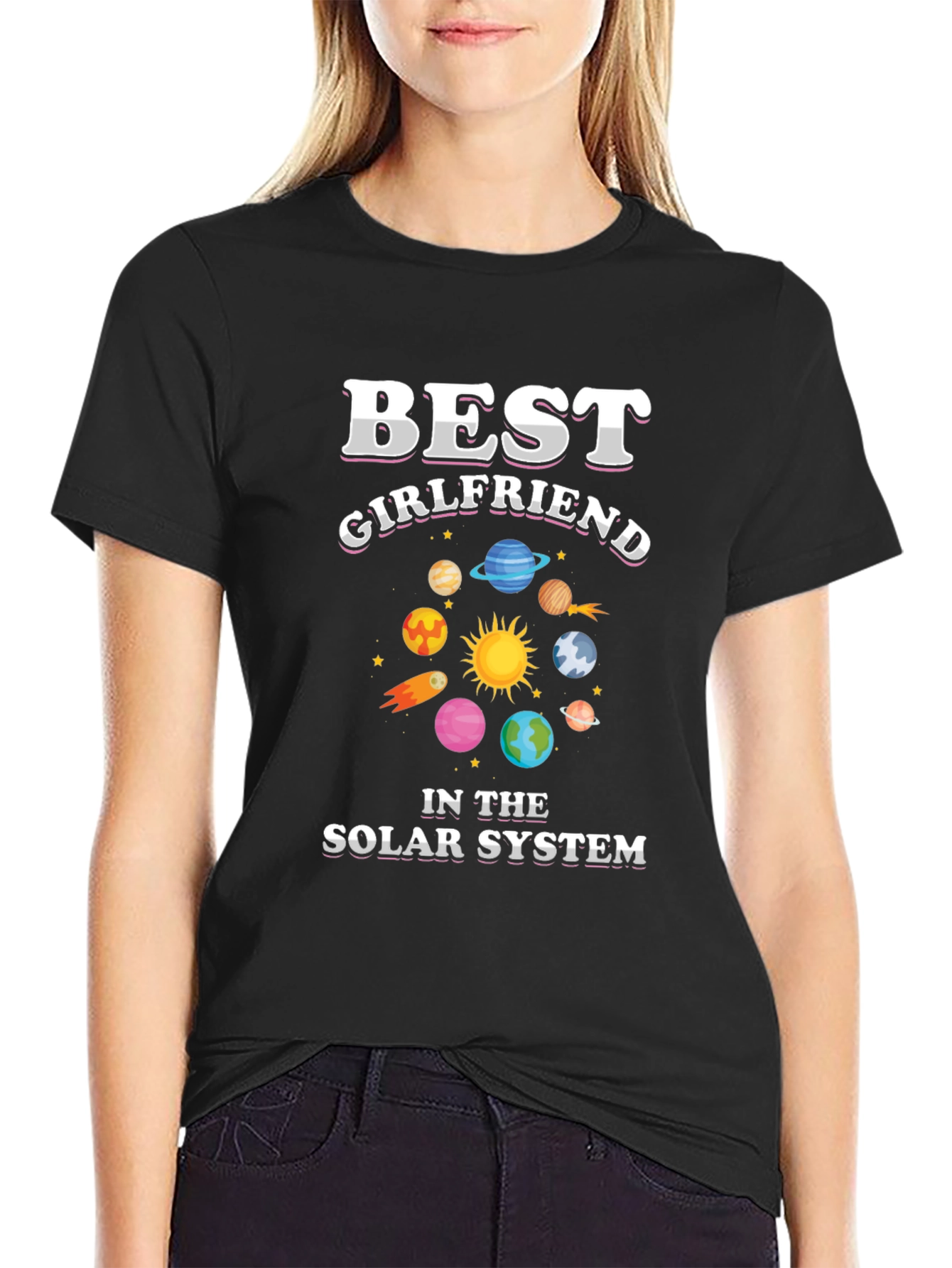 Best Girlfriend in the Solar System Graphic T-Shirt