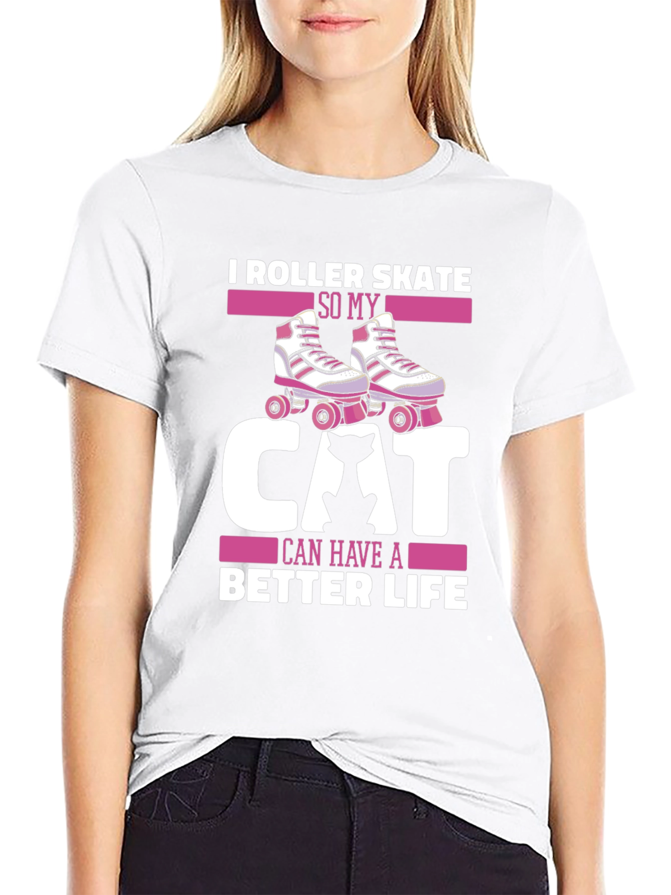 Roller Skate Cat Lover T-Shirt: Better Life