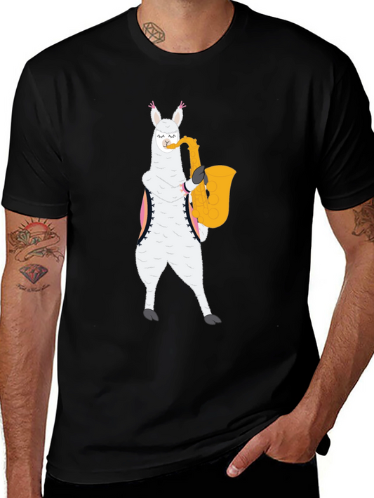 Saxophone Llama Graphic Tee