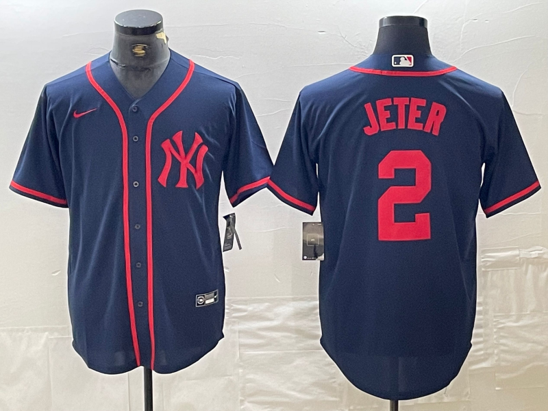 Men's New York Yankees Derek Jeter #2 Navy Limited Game Jerseys