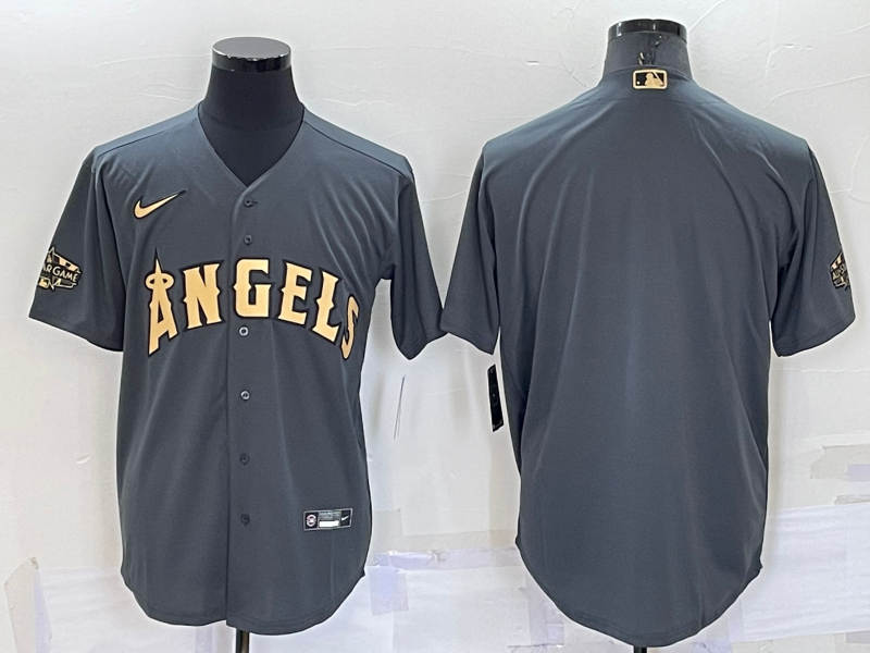 Men's Los Angeles Angels Dark Gray Alternate Replica Team Blank Jerseys