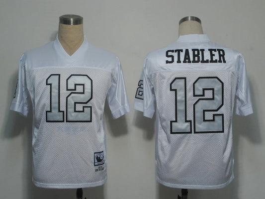 Men's Oakland Raiders Ken Stabler Mitchell & Ness White Legacy Replica Player Jerseys