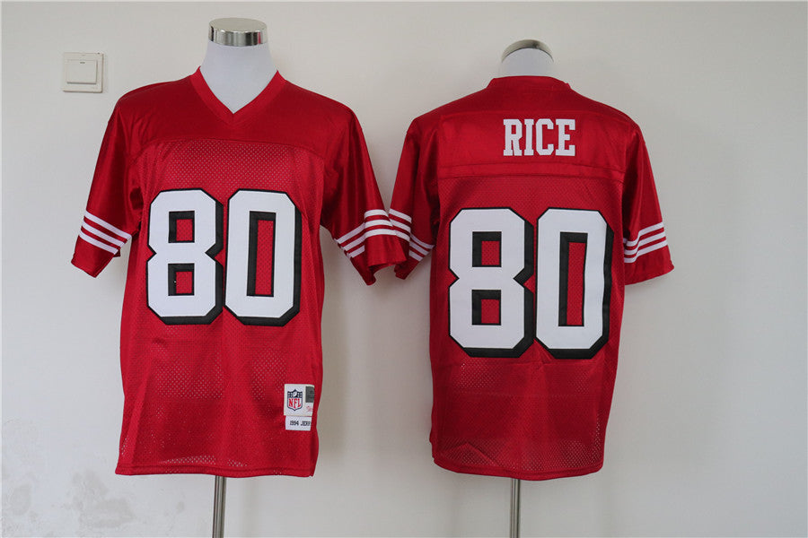 Men's San Francisco 49ers Jerry Rice Mitchell & Ness Scarlet Legacy Replica Jerseys