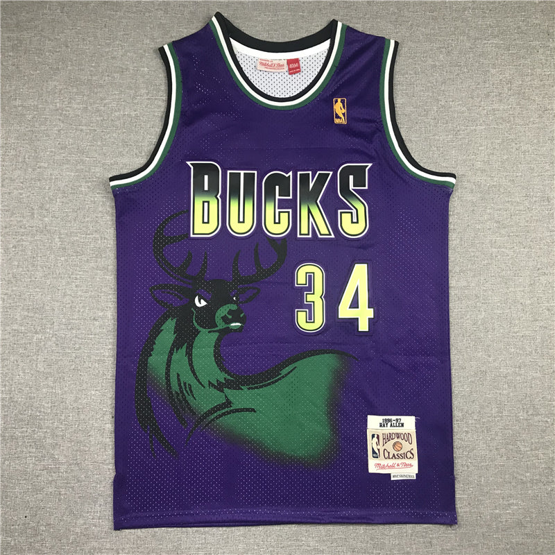 Men's Milwaukee Bucks Giannis Antetokounmpo #34 Purple Replica Player Jerseys
