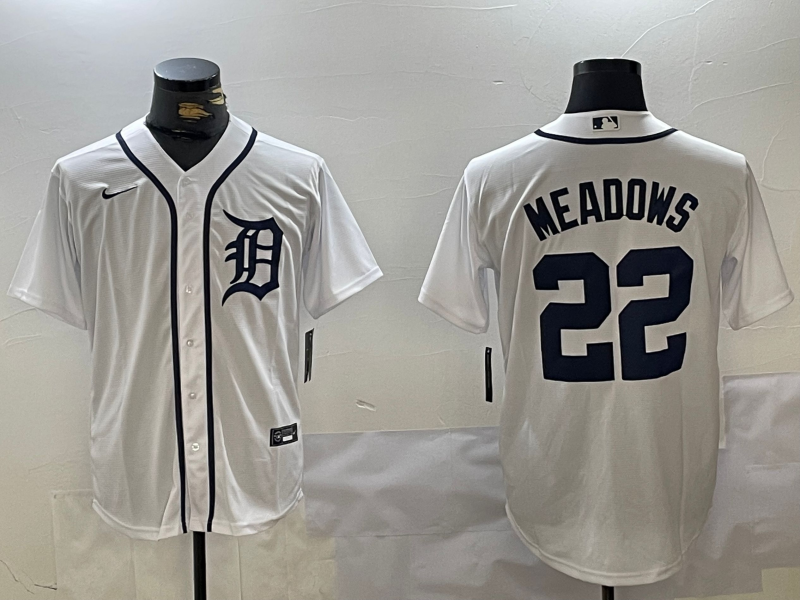 Men's Detroit Tigers Parker Meadows #22 White Home Limited Player Jerseys