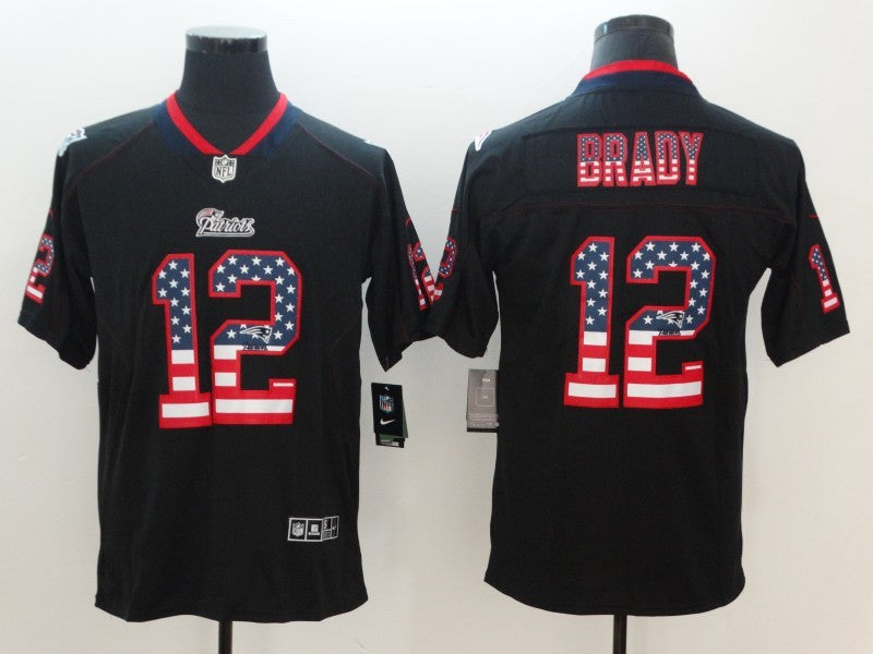 Men's New England Patriots #12 Tom Brady Black Alternate Game Jerseys