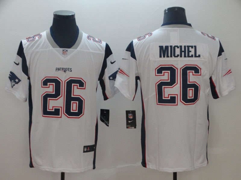 Men's New England Patriots Sony Michel #26 White Game Jerseys