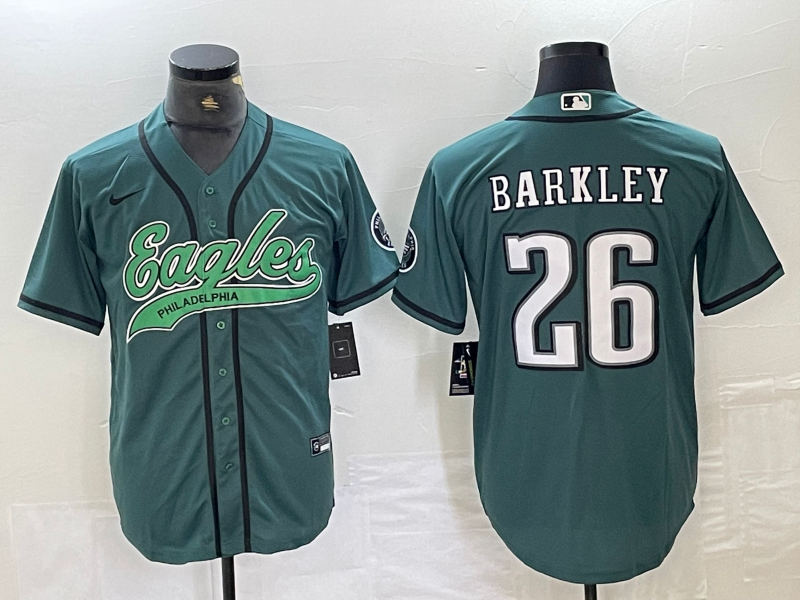 Men's Philadelphia Eagles Saquon Barkley #26 Midnight Green Player Jerseys Joint Edition