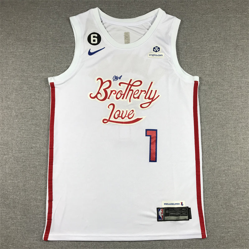 Men's Philadelphia 76ers James Harden #1 White 2022/23 Swingman Jerseys - City Edition