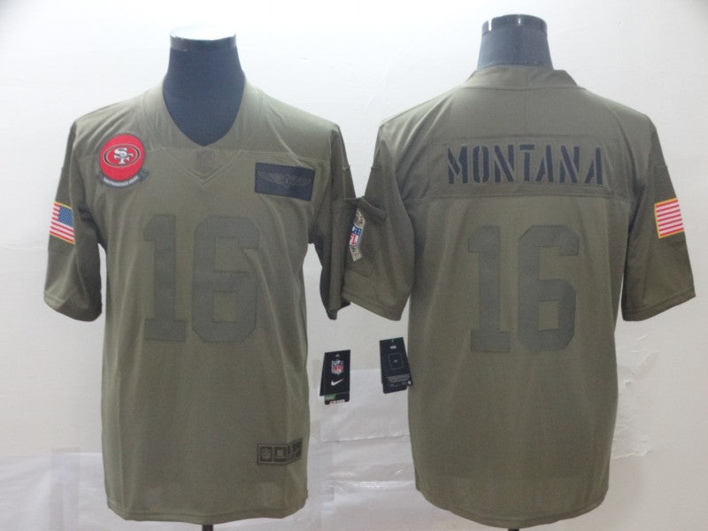 Men's San Francisco 49ers Joe Montana #16 Brown Game Jerseys