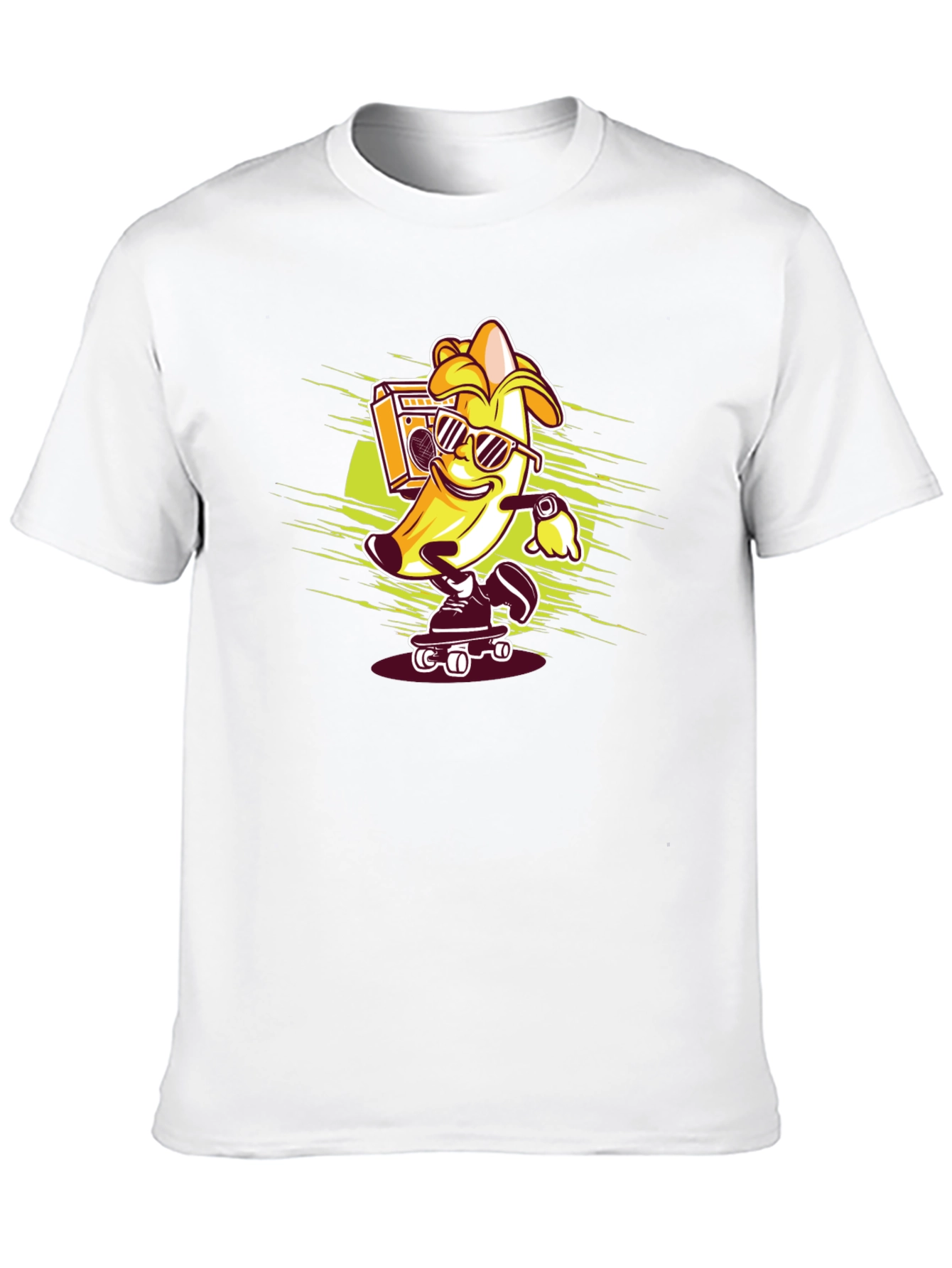Cool Banana Skateboarder Black T-Shirt