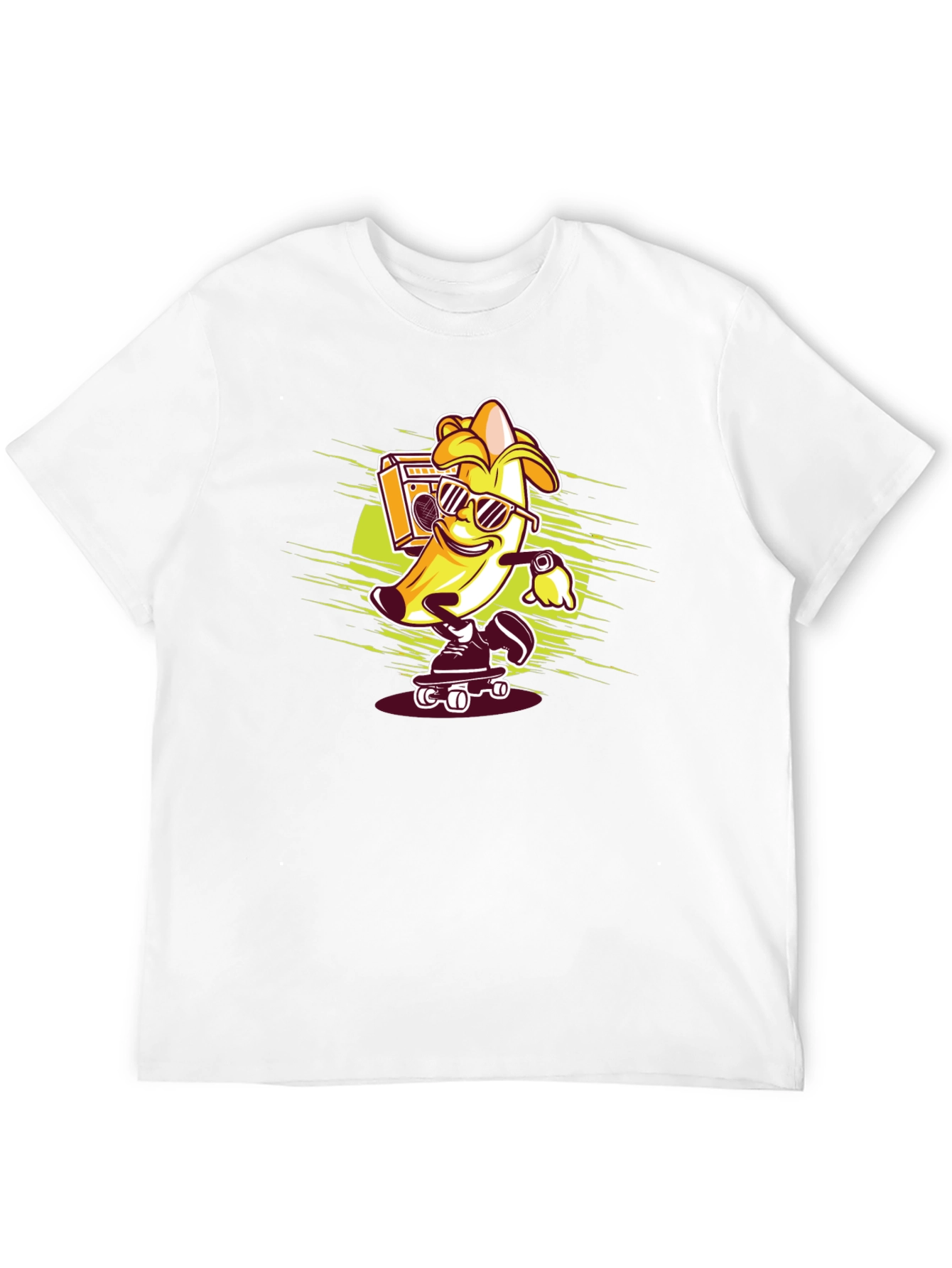 Cool Banana Skateboarder Black T-Shirt