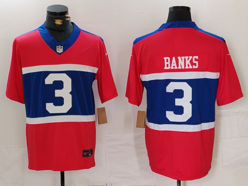 Men's New York Giants Deonte Banks #3 Century Red Alternate Player Game Jerseys
