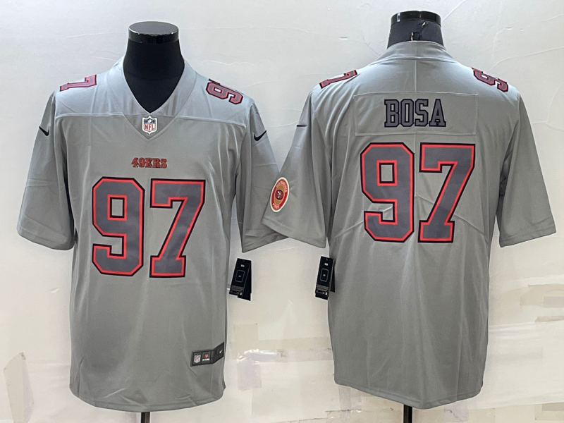 Men's San Francisco 49ers Nick Bosa #97 Gray Atmosphere Game Jerseys